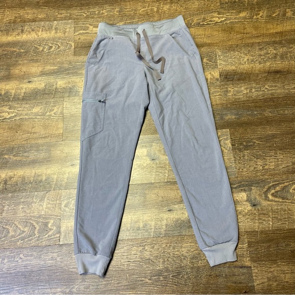 FIGS Technical Collection Zamora Jogger Scrub Pants XS Gray Drawstring Pockets - Picture 1 of 9